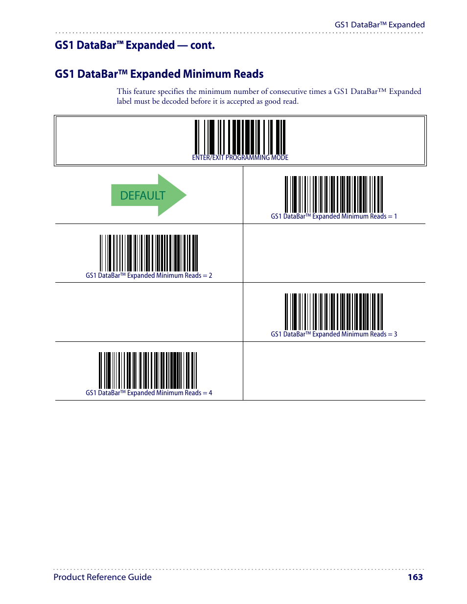 Default | Datalogic Scanning I GD4100 User Manual | Page 165 / 324