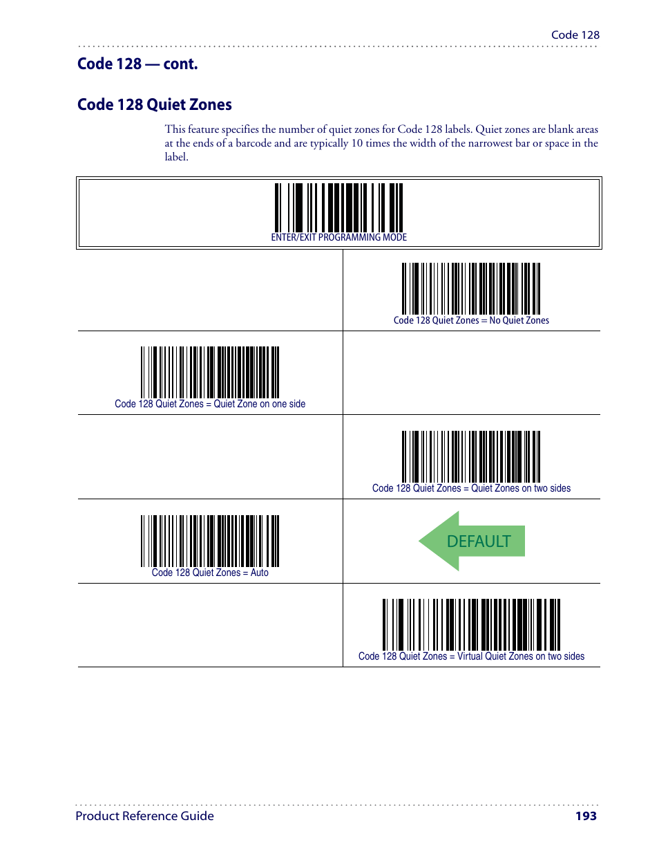 Default | Datalogic Scanning I GD4100 User Manual | Page 195 / 324