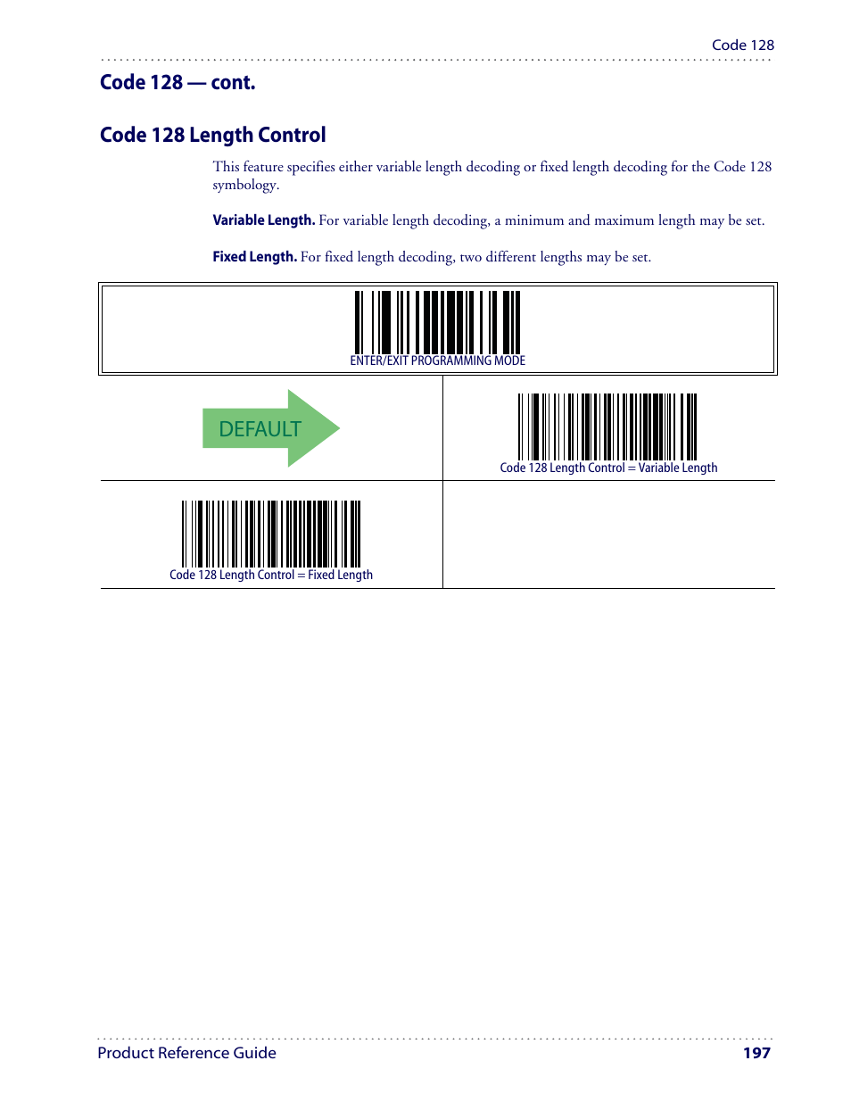 Default | Datalogic Scanning I GD4100 User Manual | Page 199 / 324