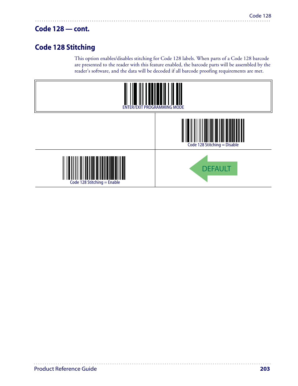 Default | Datalogic Scanning I GD4100 User Manual | Page 205 / 324