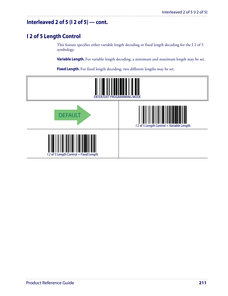 Default | Datalogic Scanning I GD4100 User Manual | Page 213 / 324