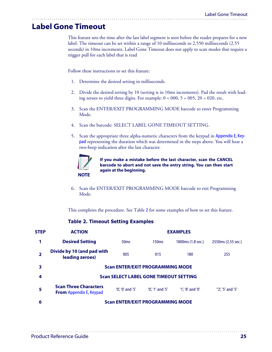 Label gone timeout | Datalogic Scanning I GD4100 User Manual | Page 27 / 324