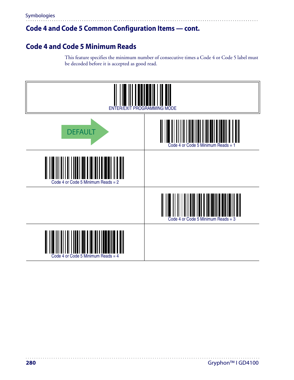 Default | Datalogic Scanning I GD4100 User Manual | Page 282 / 324