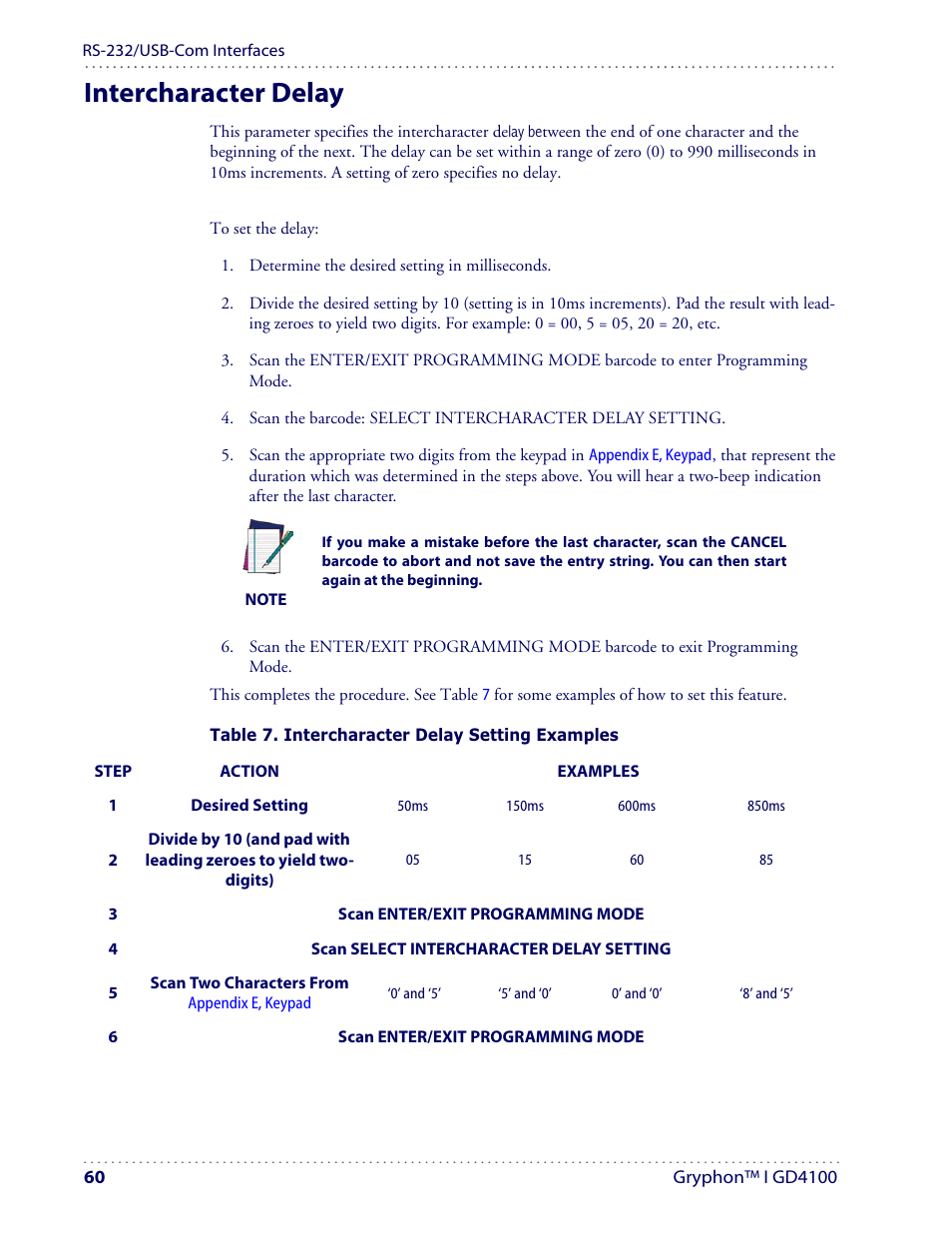 Intercharacter delay | Datalogic Scanning I GD4100 User Manual | Page 62 / 324