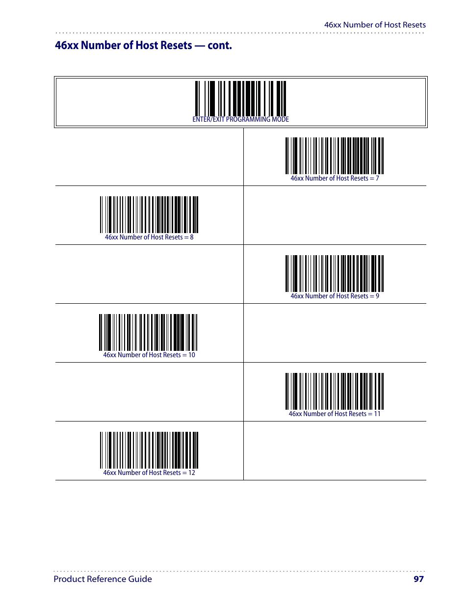 46xx number of host resets — cont | Datalogic Scanning I GD4100 User Manual | Page 99 / 324