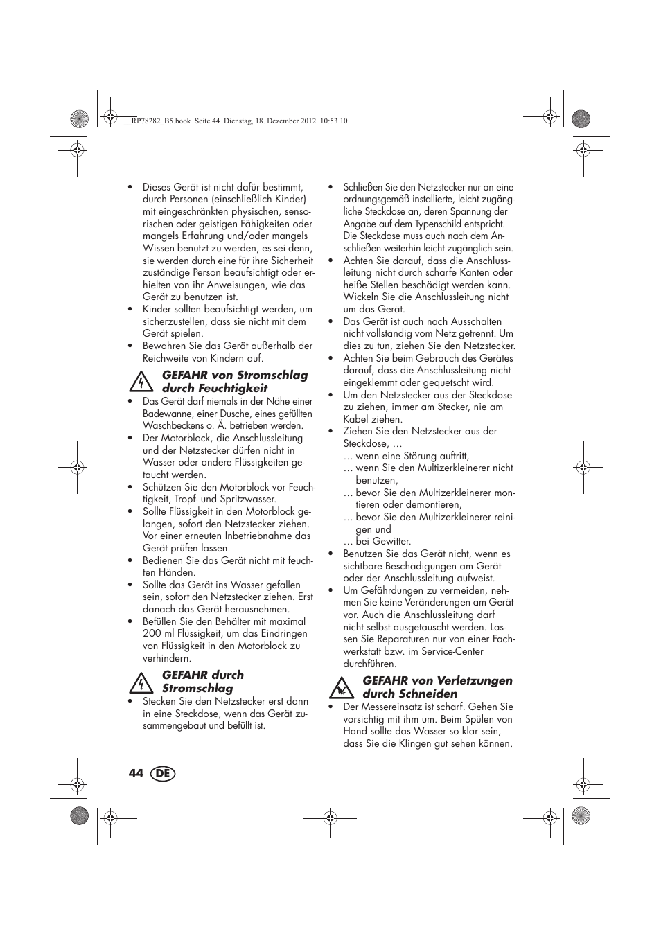 Silvercrest SMZS 260 D3 User Manual | Page 46 / 54