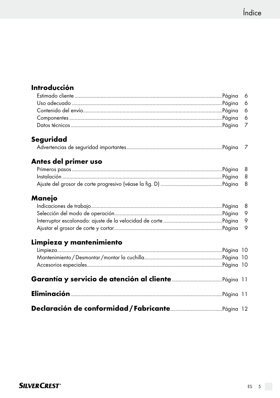 Índice | Silvercrest SAS 150 A1 User Manual | Page 5 / 45