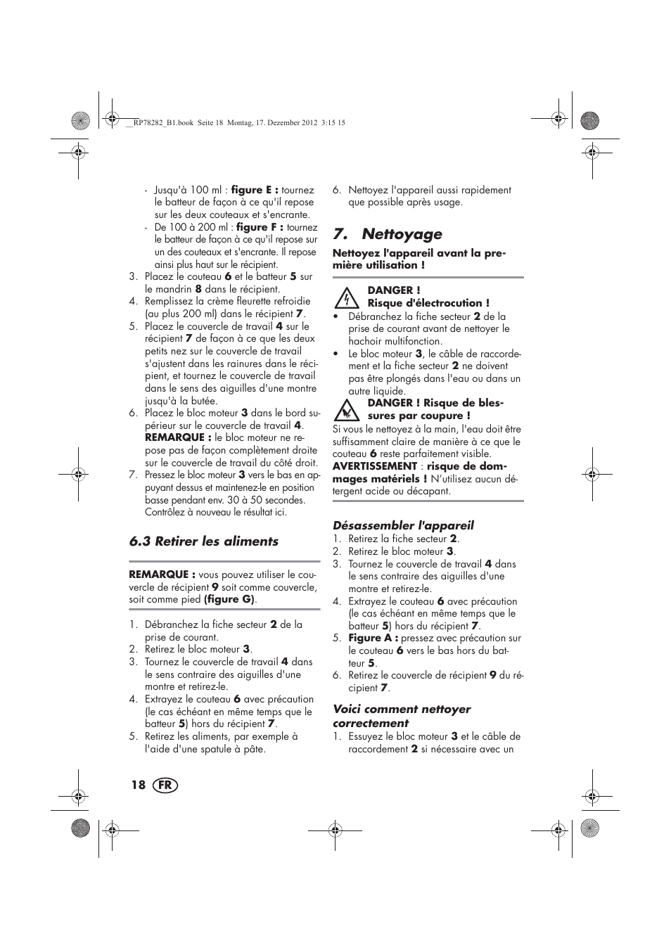 Nettoyage | Silvercrest SMZS 260 D3 User Manual | Page 20 / 54