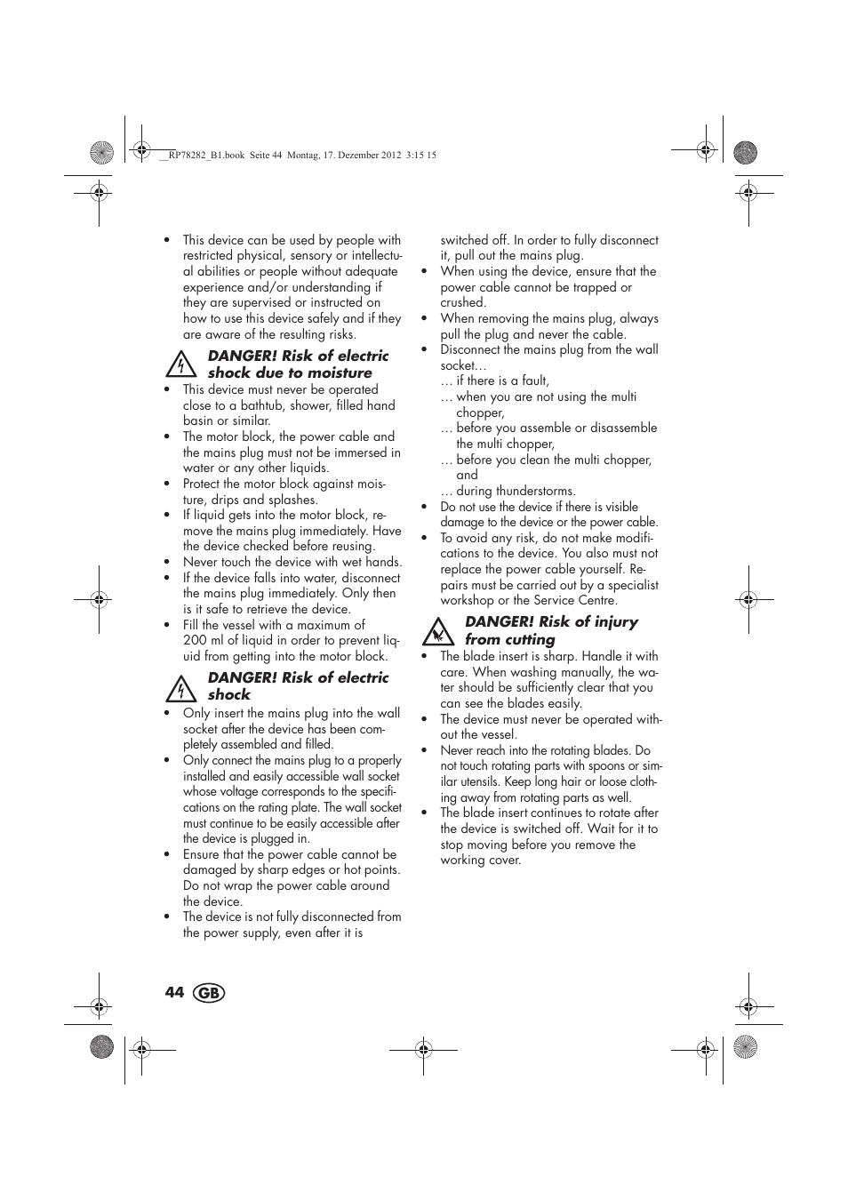 Silvercrest SMZS 260 D3 User Manual | Page 46 / 54
