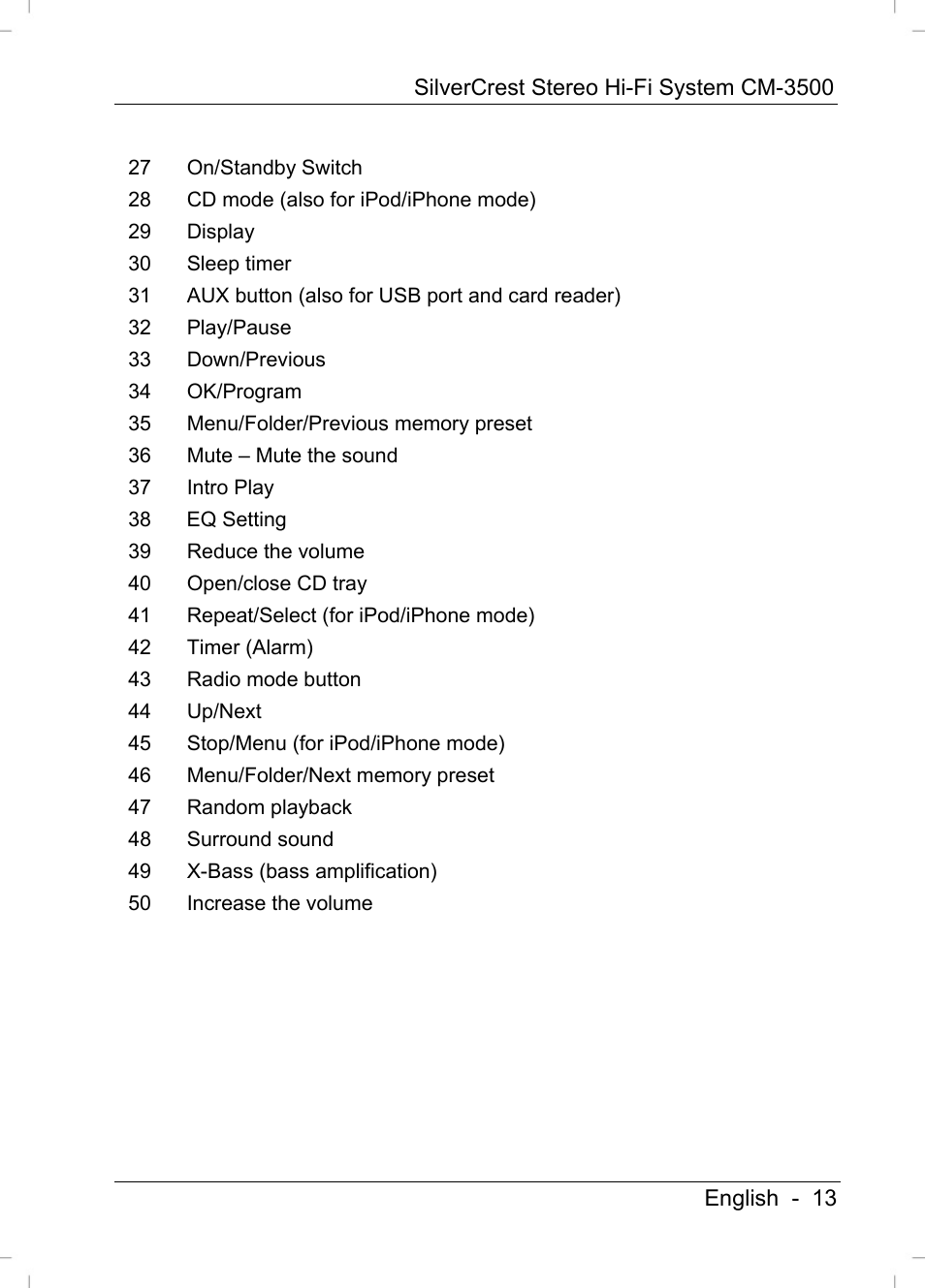 Silvercrest CM-3500 User Manual | Page 15 / 71