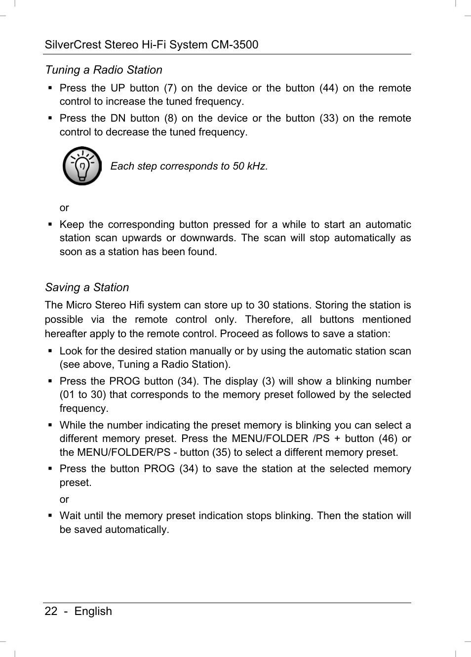 Silvercrest CM-3500 User Manual | Page 24 / 71