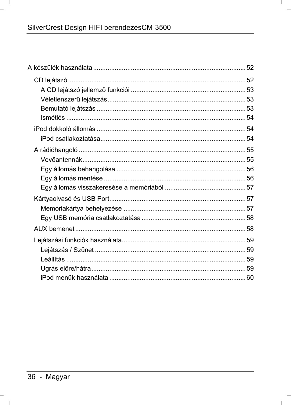 Silvercrest CM-3500 User Manual | Page 38 / 71