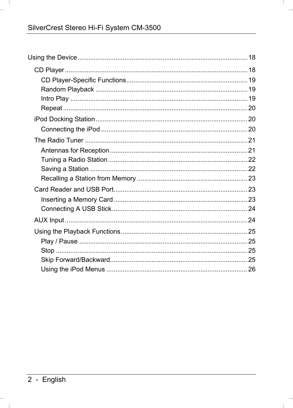 Silvercrest CM-3500 User Manual | Page 4 / 71