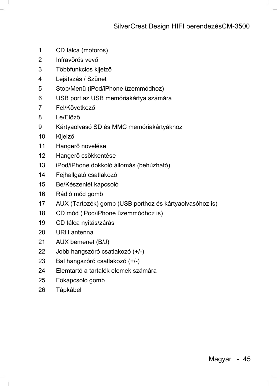 Silvercrest CM-3500 User Manual | Page 47 / 71