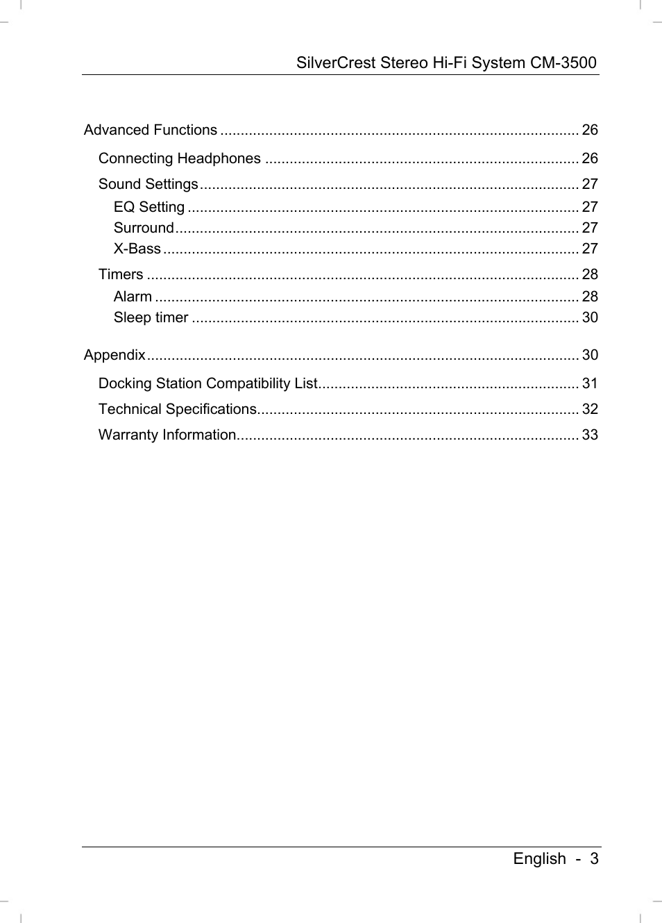 Silvercrest CM-3500 User Manual | Page 5 / 71