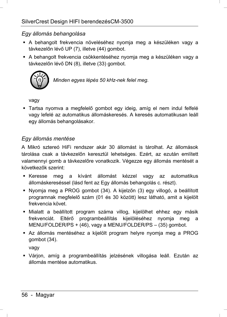 Silvercrest CM-3500 User Manual | Page 58 / 71