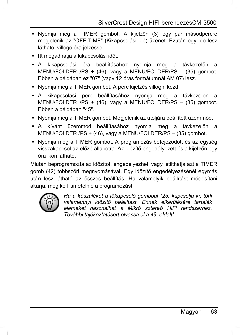 Silvercrest CM-3500 User Manual | Page 65 / 71