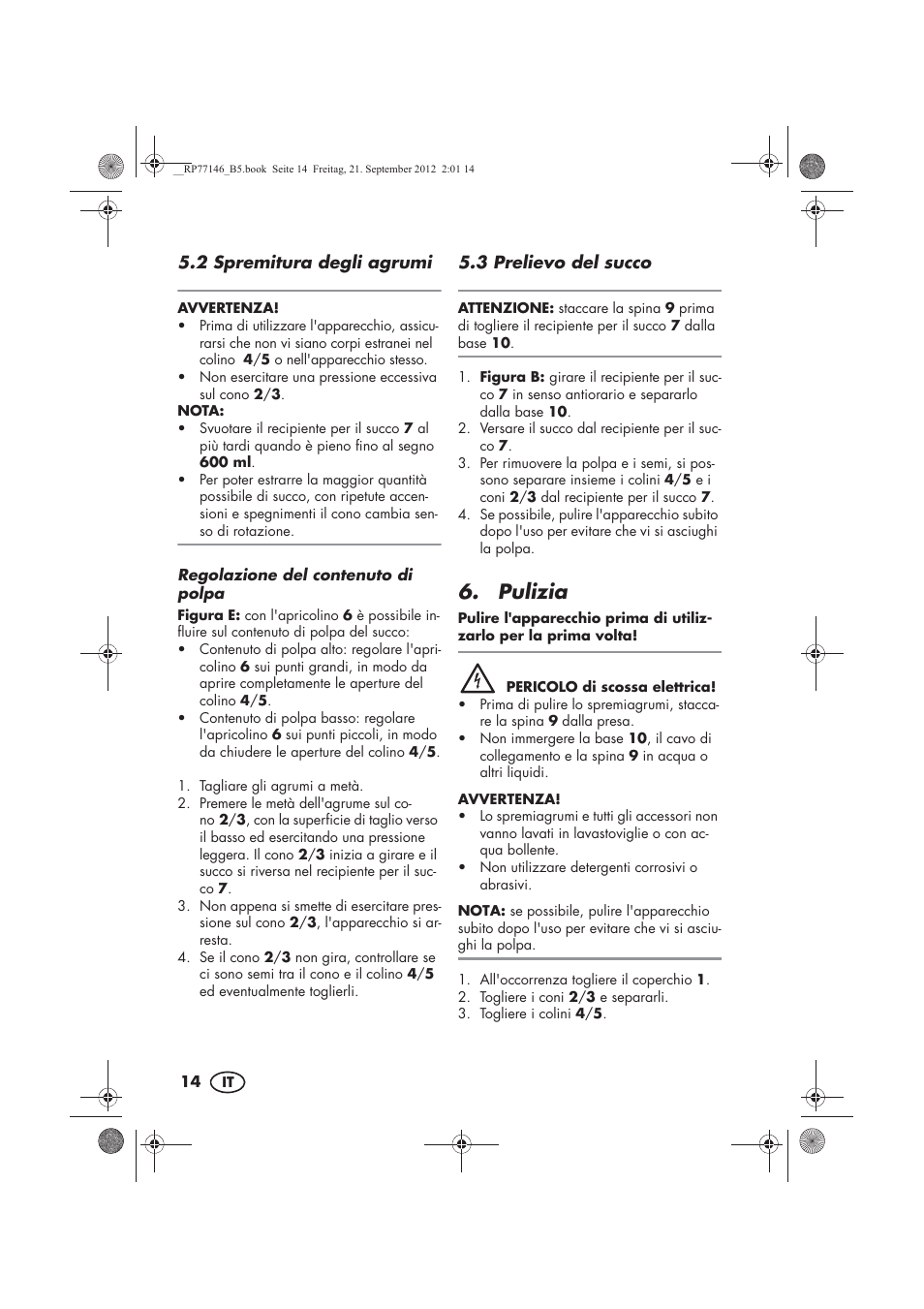 Pulizia | Silvercrest SZP 25 B1 User Manual | Page 16 / 46