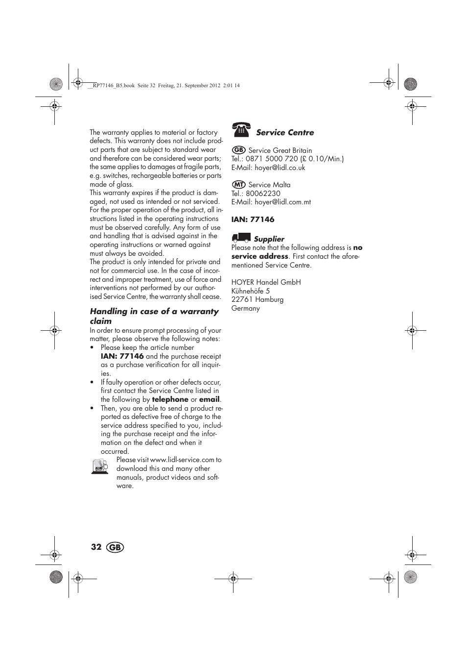 Silvercrest SZP 25 B1 User Manual | Page 34 / 46