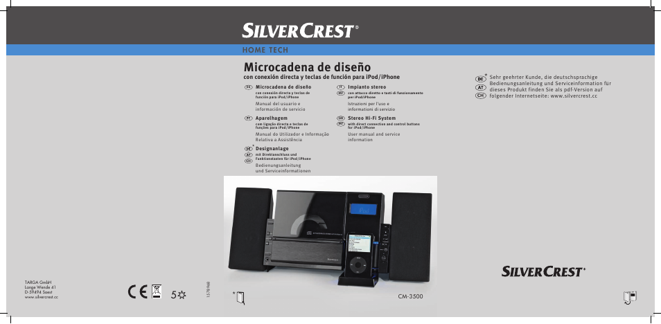 Microcadena de diseño, Home tech, Cm-3500 | Silvercrest CM-3500 User Manual | Page 141 / 141