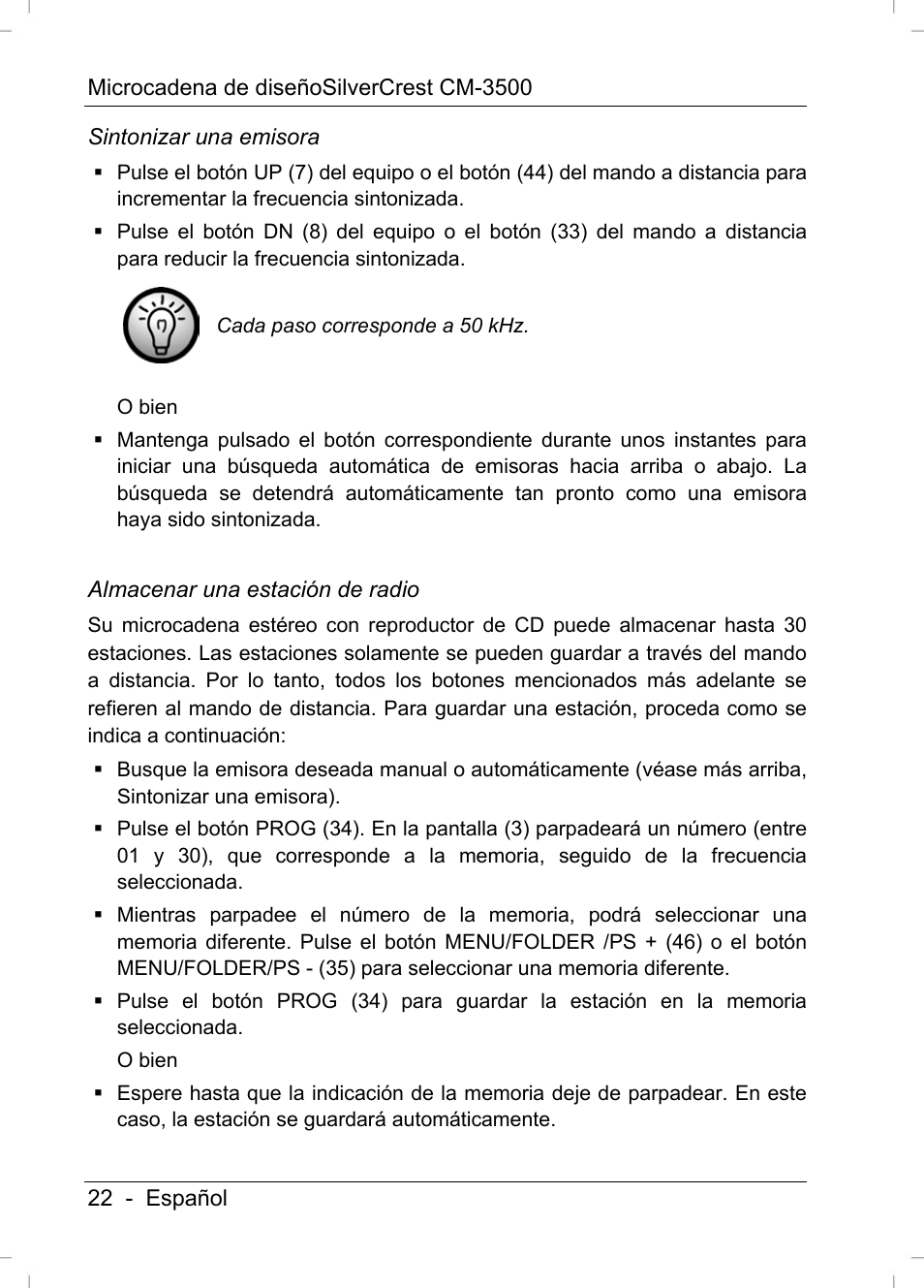 Silvercrest CM-3500 User Manual | Page 24 / 141