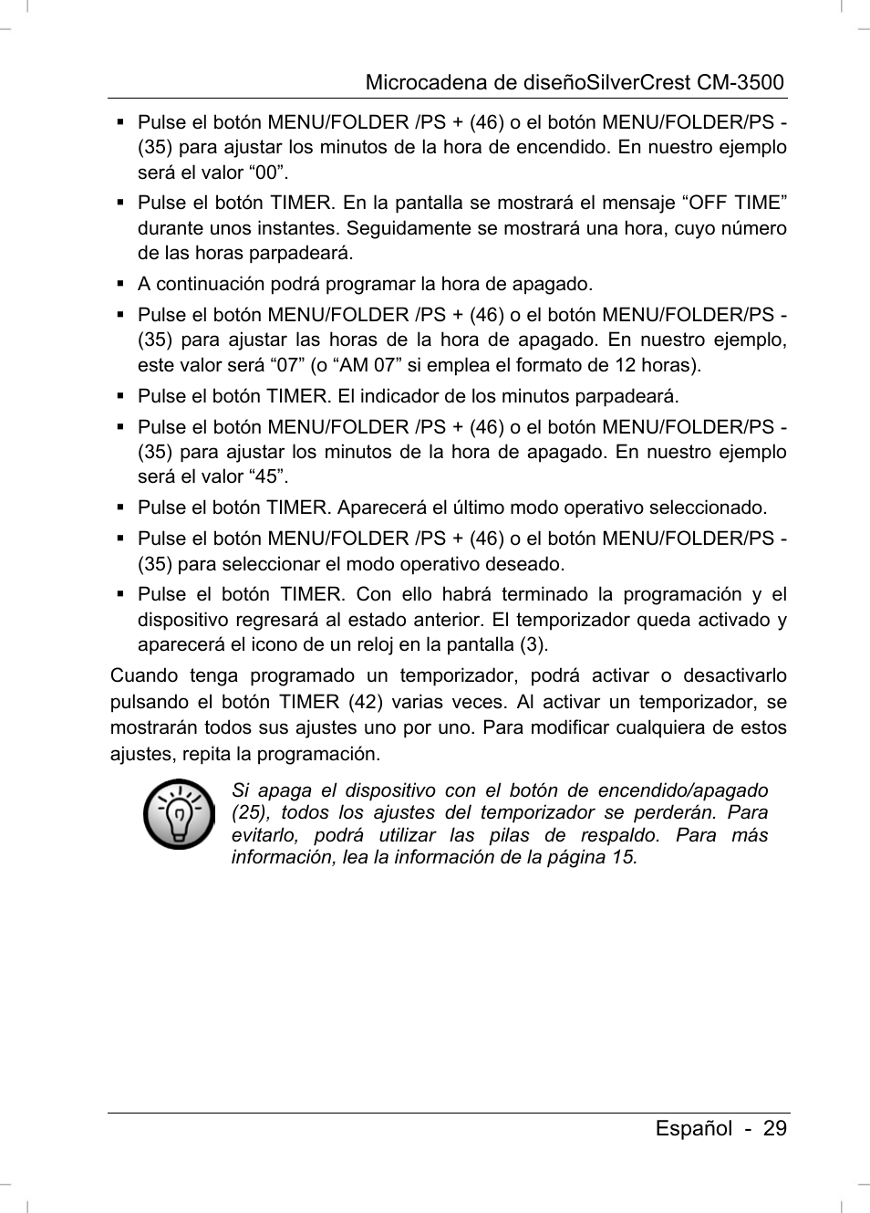 Silvercrest CM-3500 User Manual | Page 31 / 141