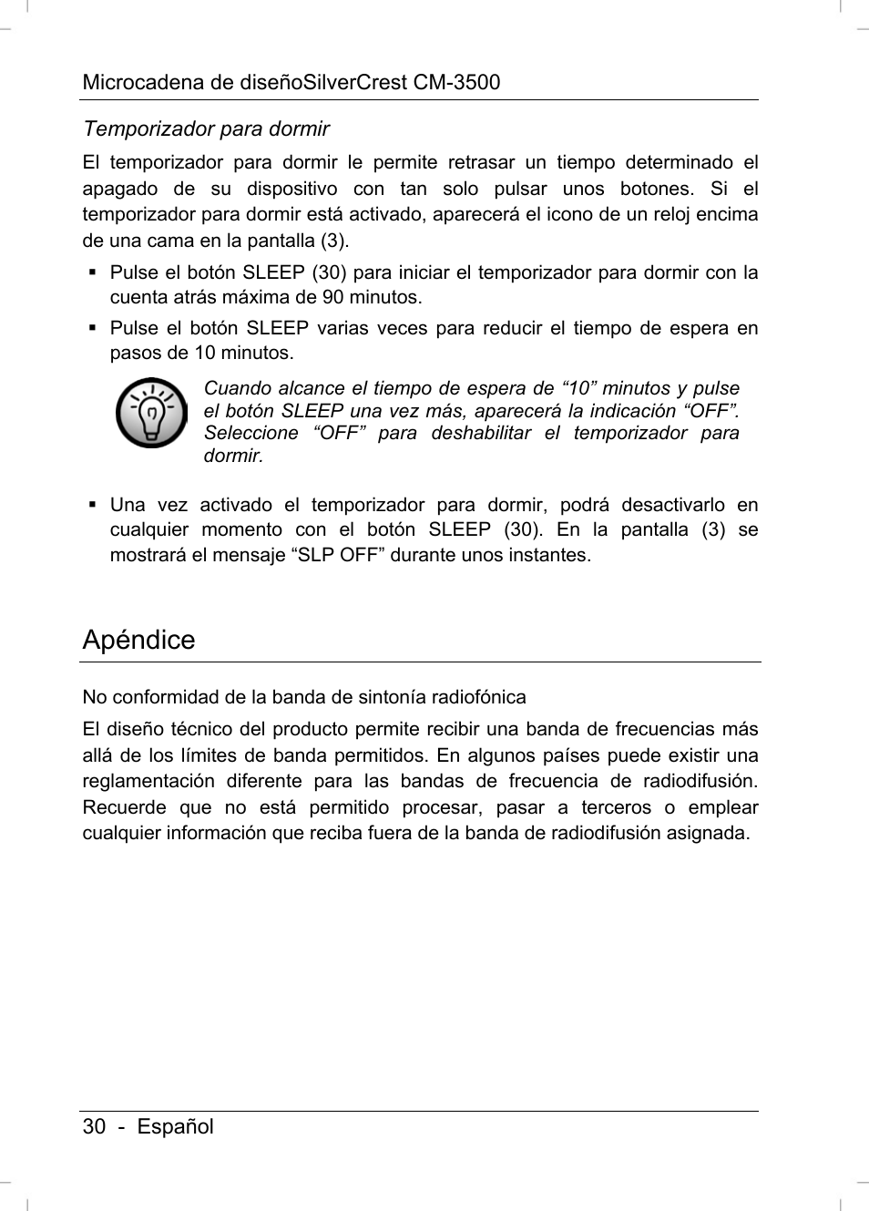 Apéndice | Silvercrest CM-3500 User Manual | Page 32 / 141