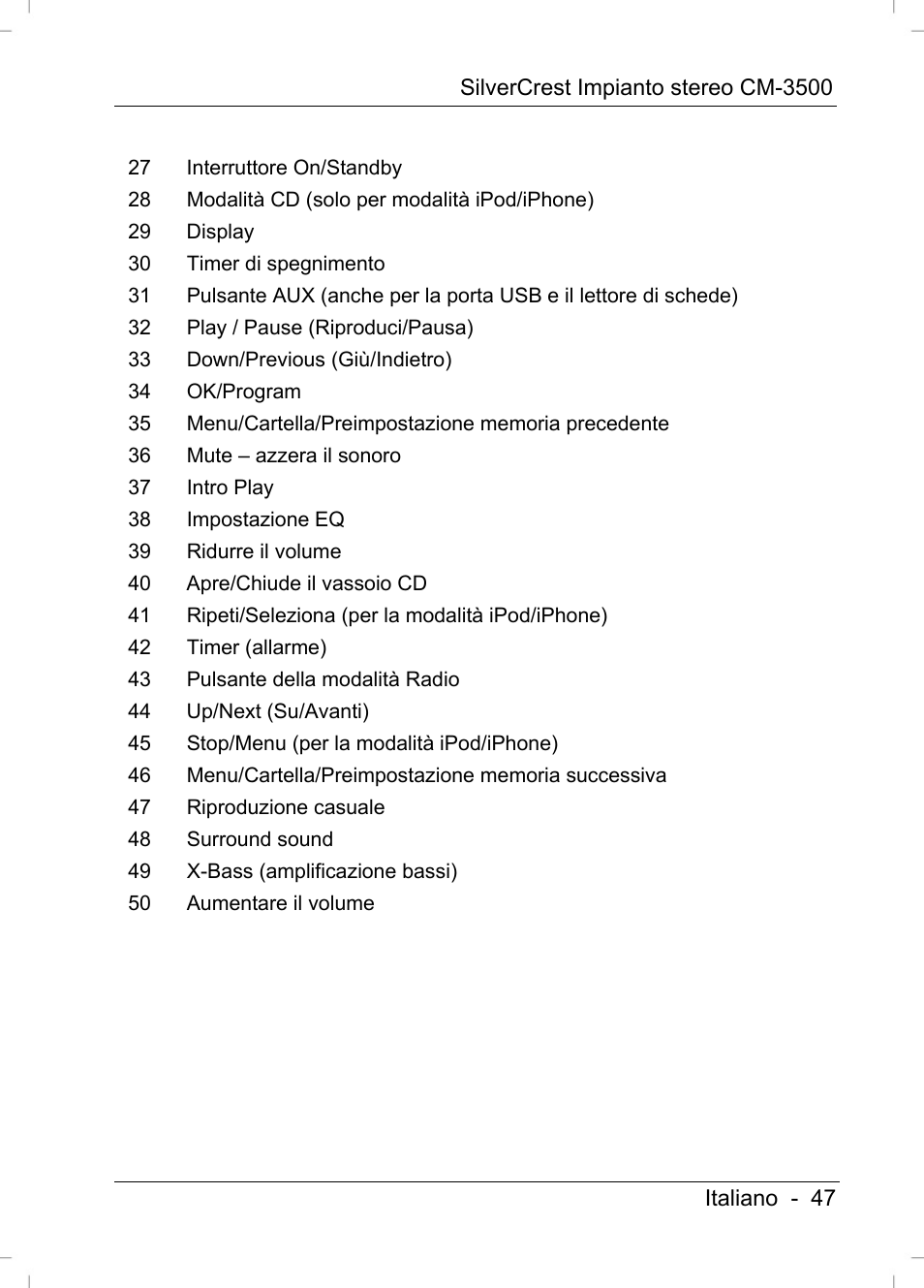 Silvercrest CM-3500 User Manual | Page 49 / 141