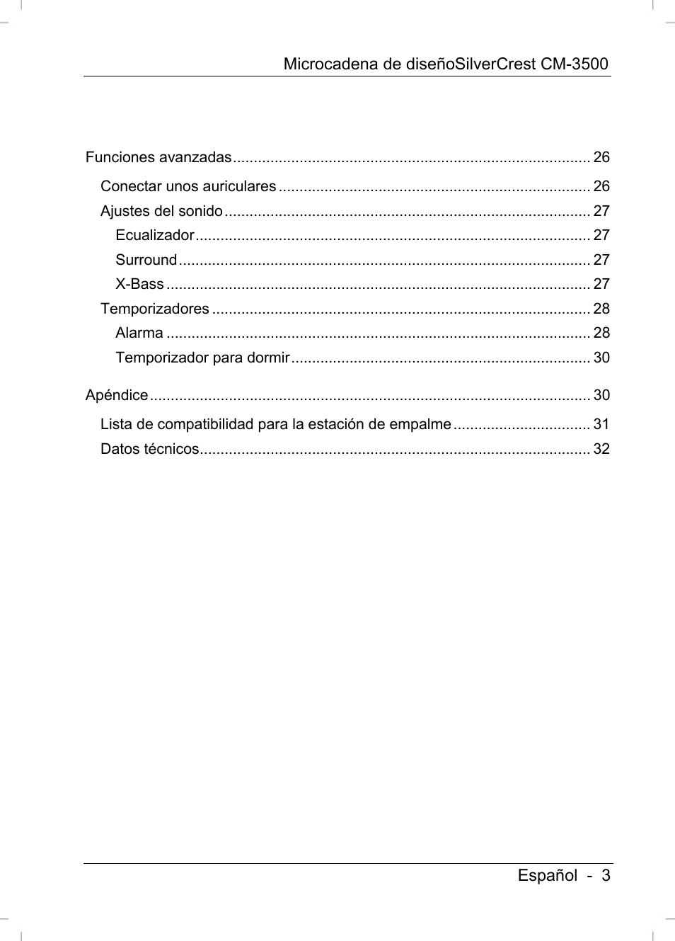 Silvercrest CM-3500 User Manual | Page 5 / 141