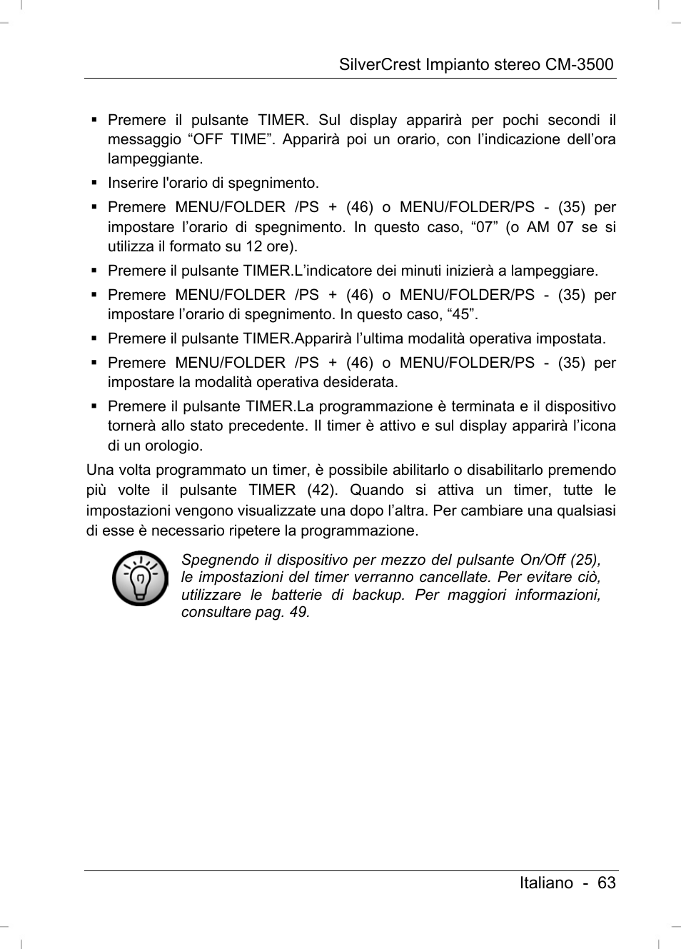 Silvercrest CM-3500 User Manual | Page 65 / 141