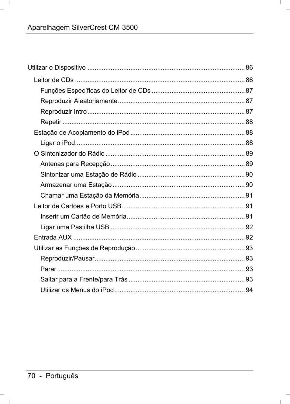 Silvercrest CM-3500 User Manual | Page 72 / 141