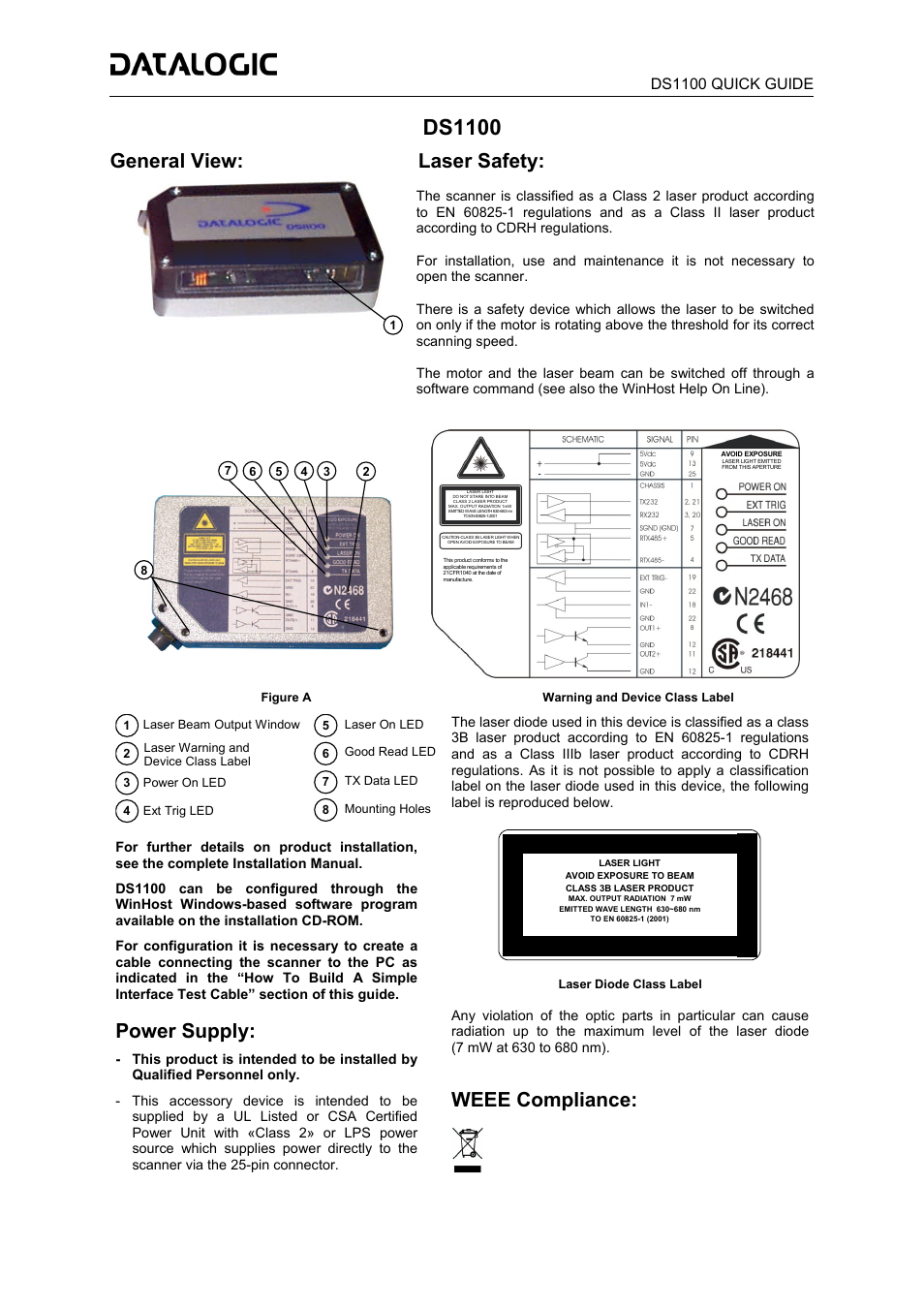 Datalogic Scanning DS1100 User Manual | 8 pages