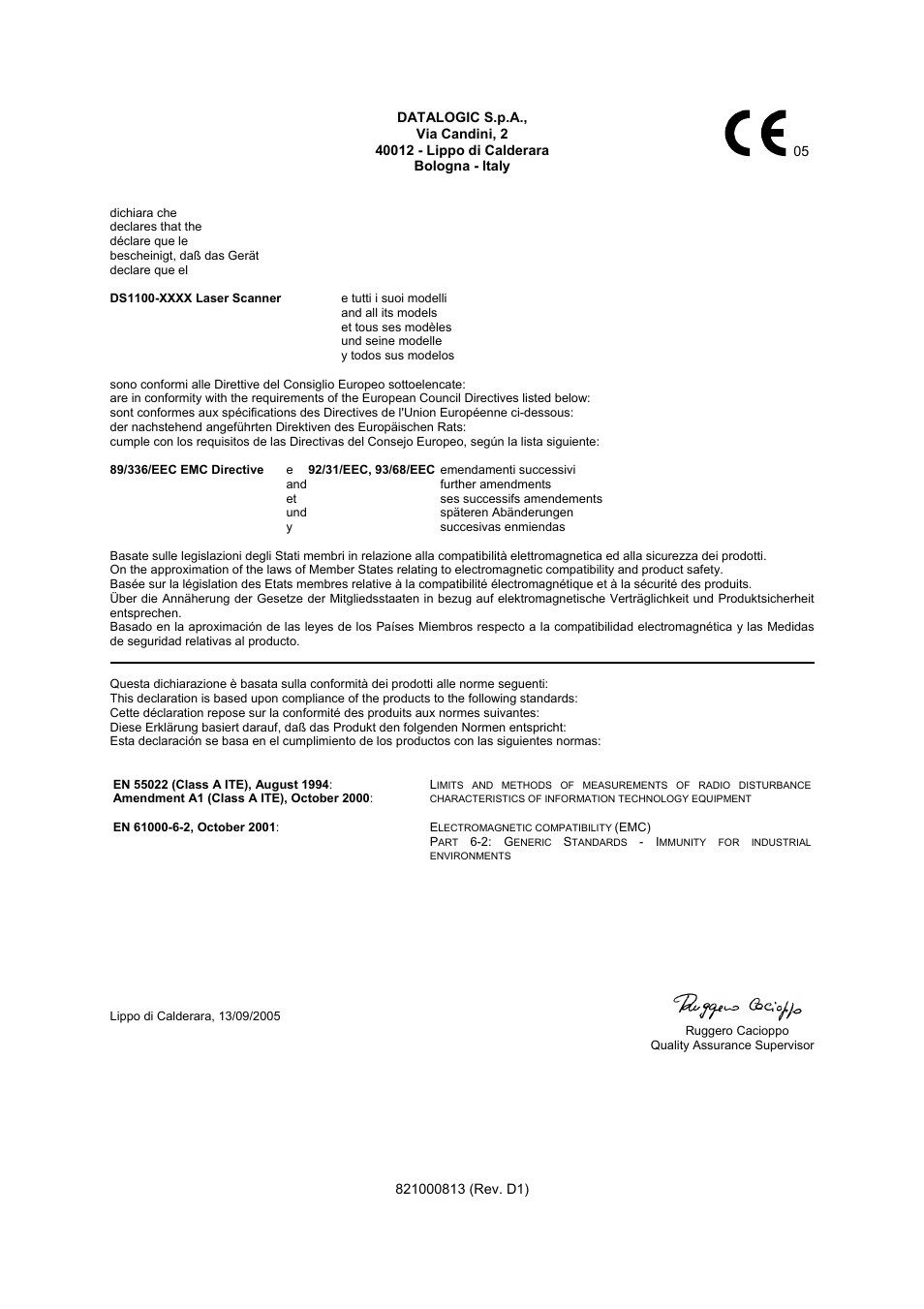 Datalogic Scanning DS1100 User Manual | Page 8 / 8