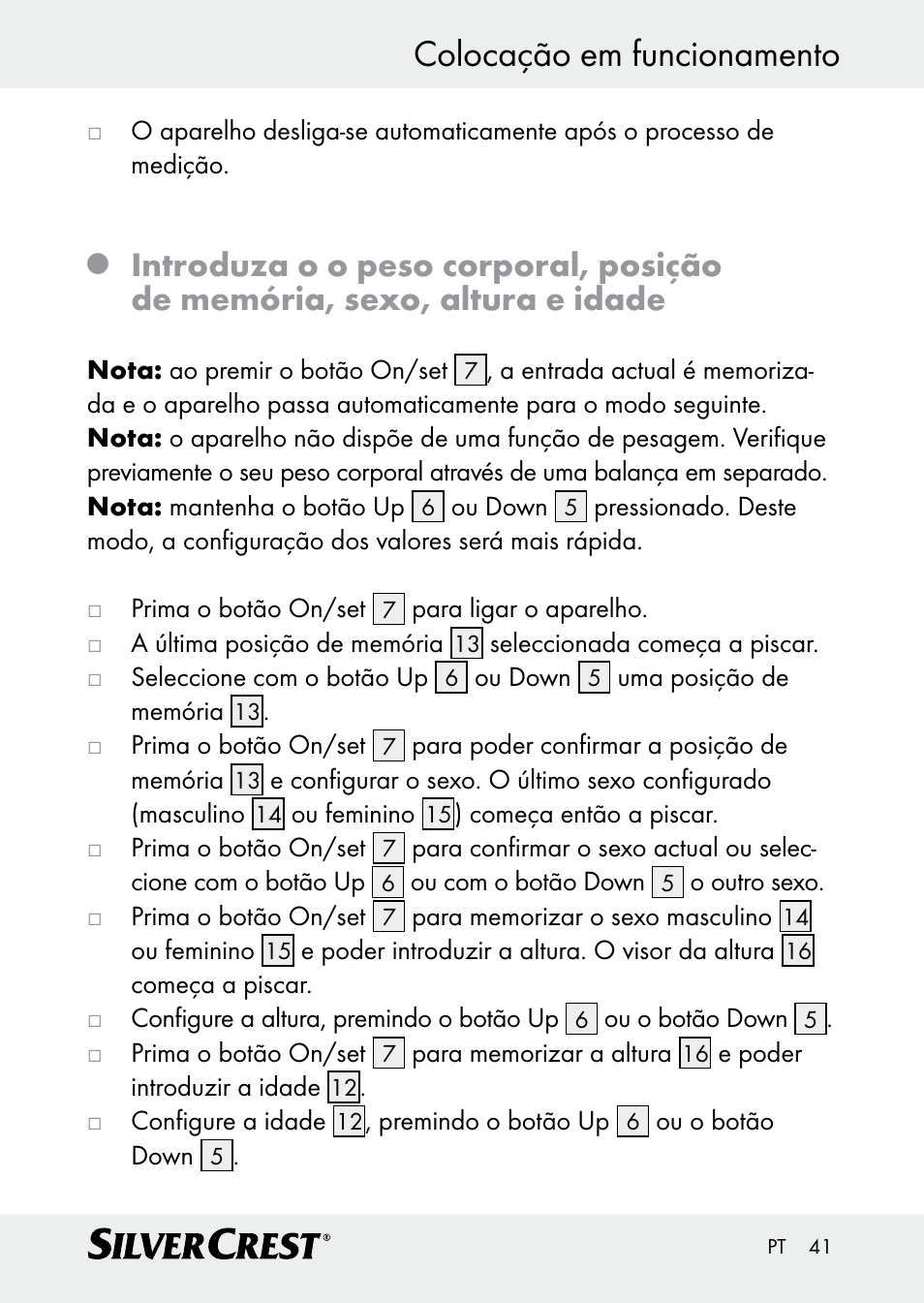 Colocação em funcionamento | Silvercrest Z30509 User Manual | Page 41 / 74