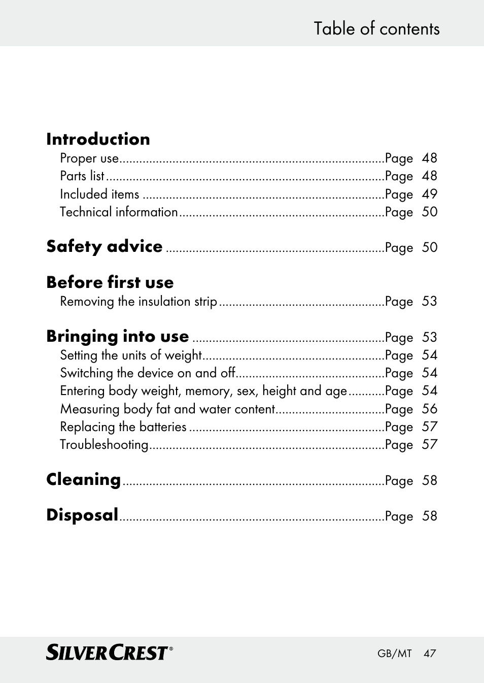 Silvercrest Z30509 User Manual | Page 47 / 74