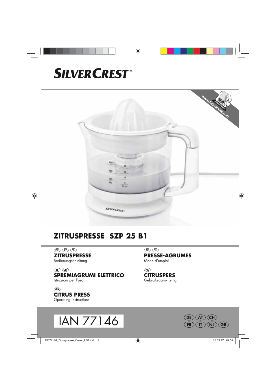 Silvercrest SZP 25 B1 User Manual | 46 pages