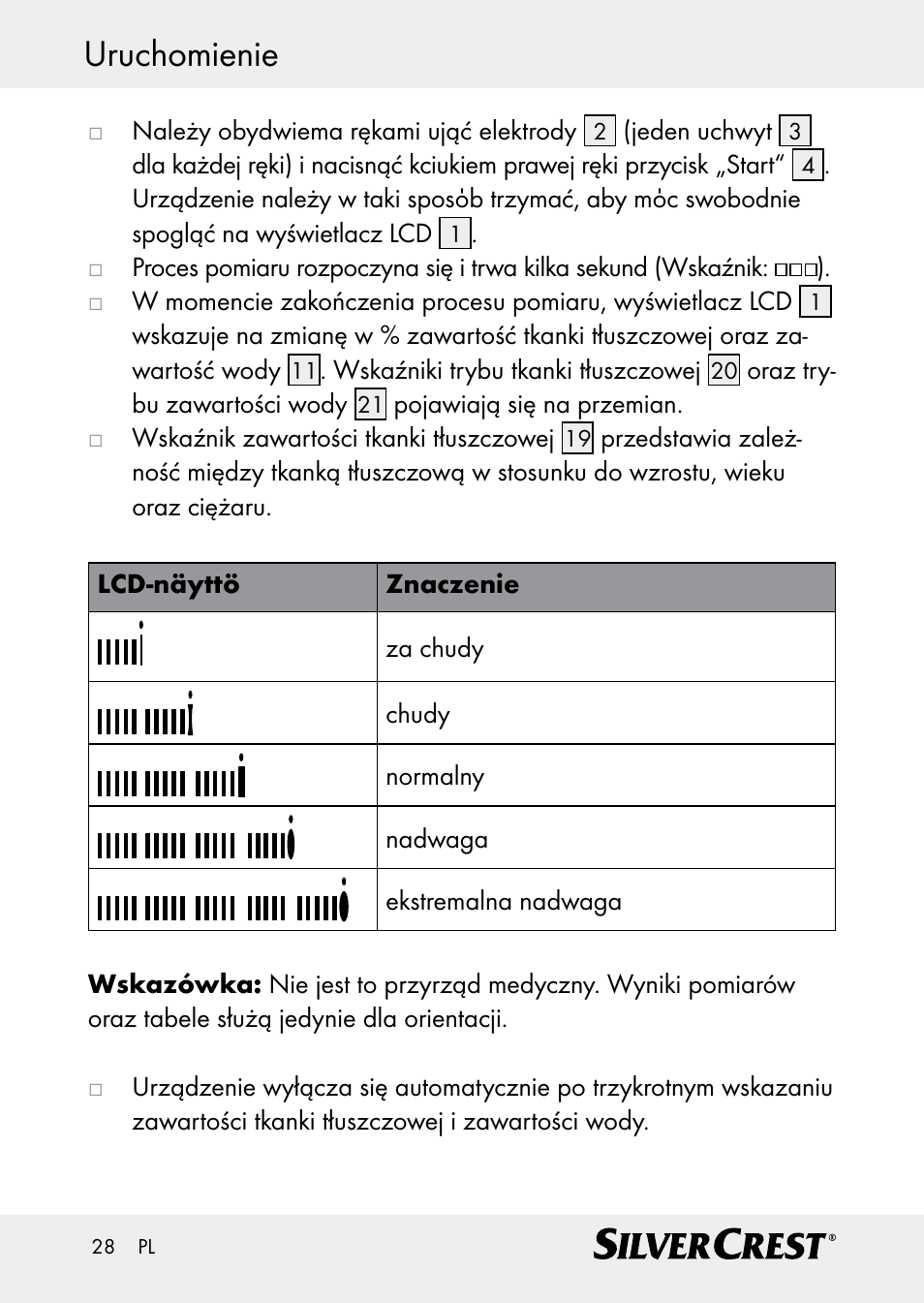 Uruchomienie | Silvercrest Z30509 User Manual | Page 28 / 85