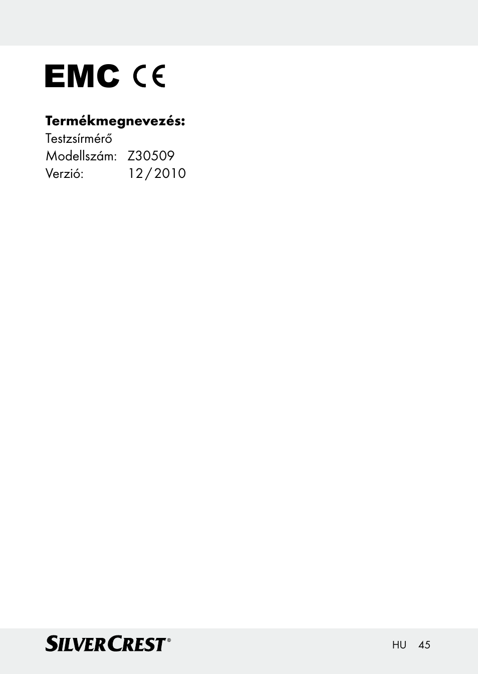 Silvercrest Z30509 User Manual | Page 45 / 85