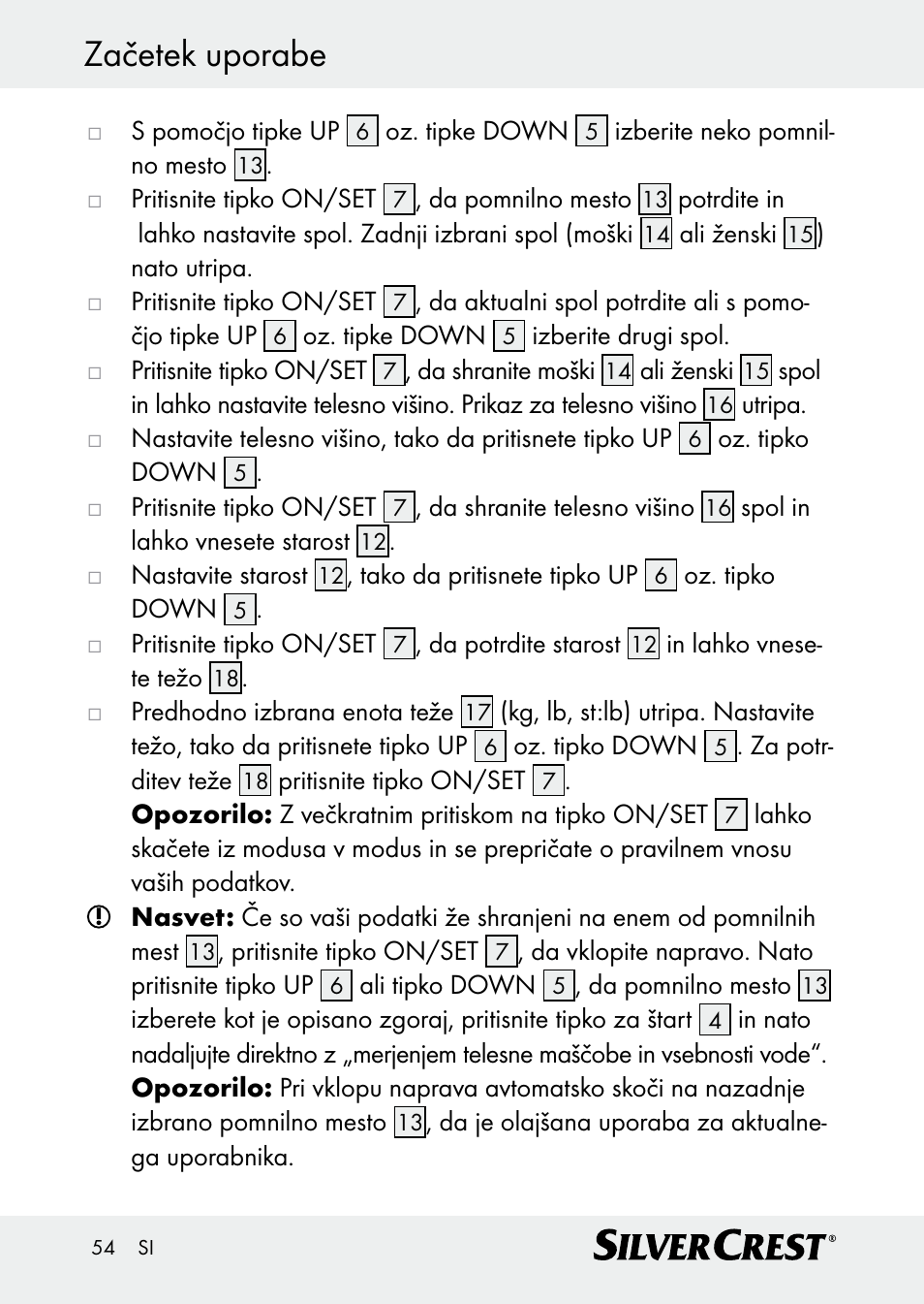 Začetek uporabe | Silvercrest Z30509 User Manual | Page 54 / 85