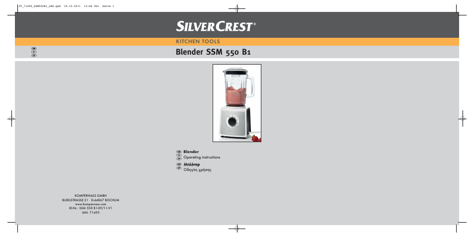 Silvercrest SSM 550 B1 User Manual | 22 pages
