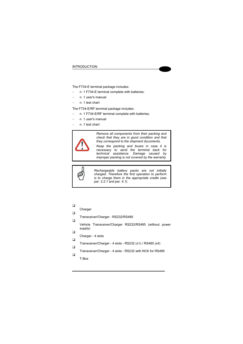 Package contents, Accessories, 4 package contents | 5 accessories | Datalogic Scanning F734-E User Manual | Page 23 / 52
