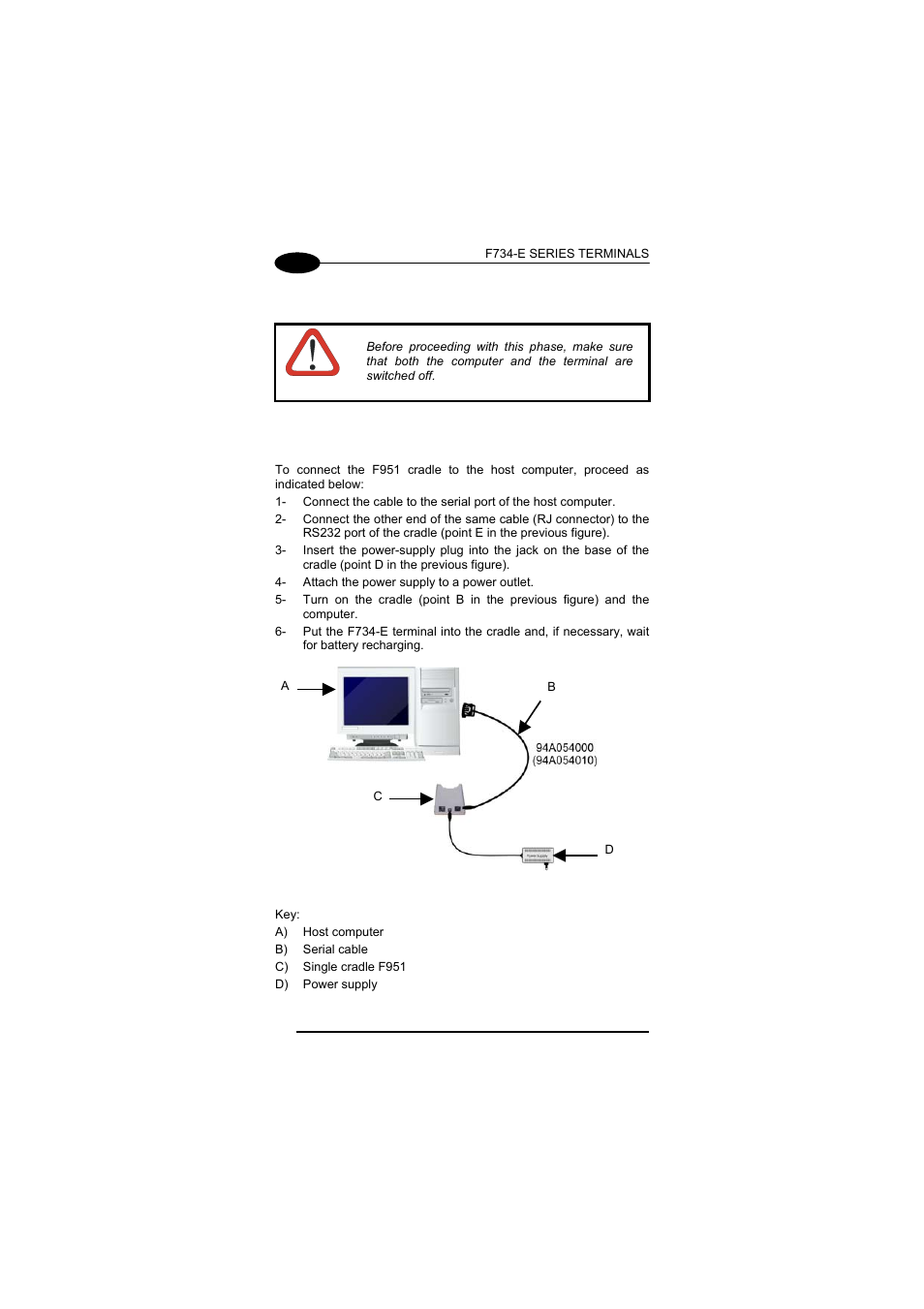 Connection to the host computer, Rs232 connection, 2 connection to the host computer | 1 rs232 connection | Datalogic Scanning F734-E User Manual | Page 26 / 52