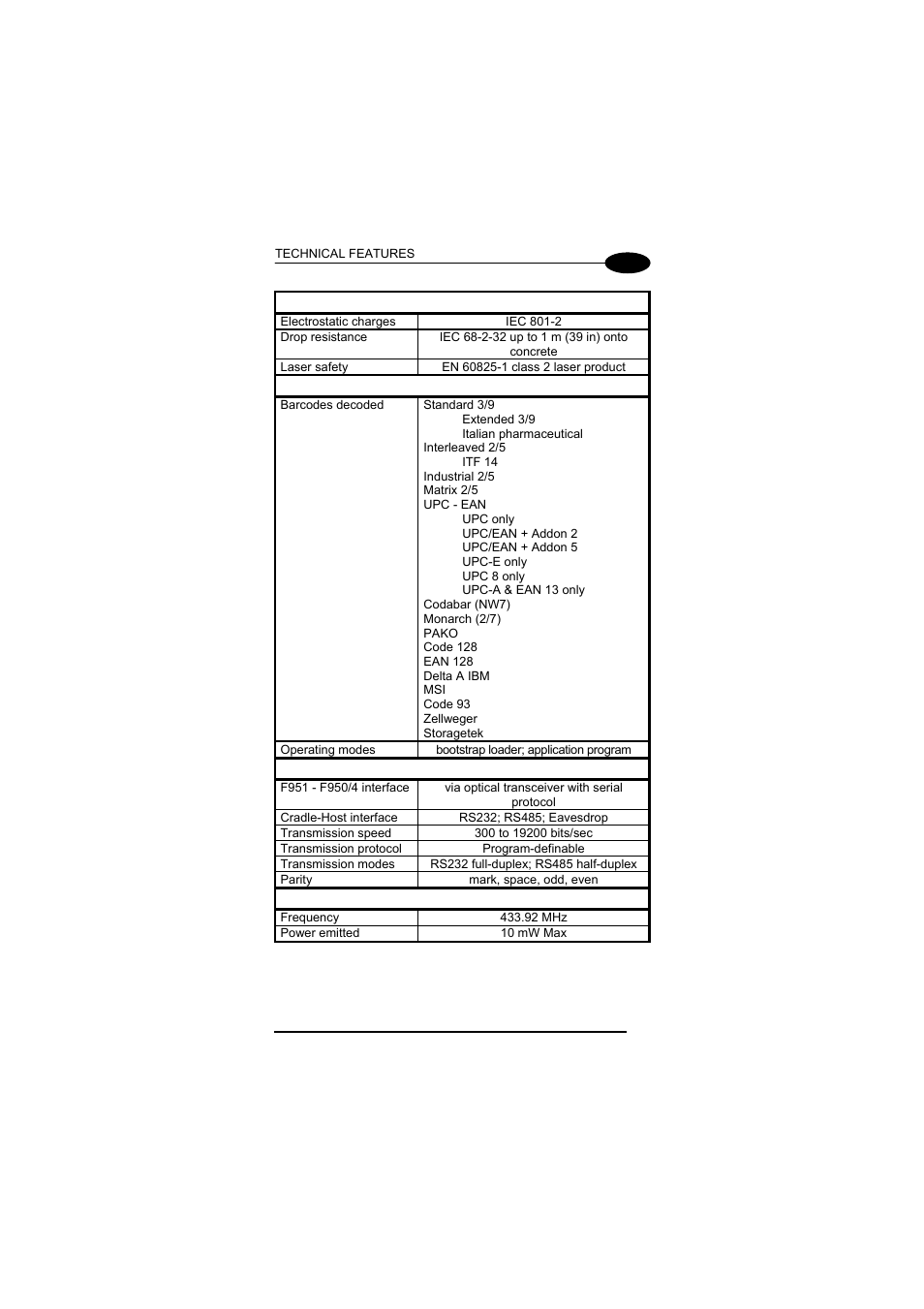 Datalogic Scanning F734-E User Manual | Page 47 / 52