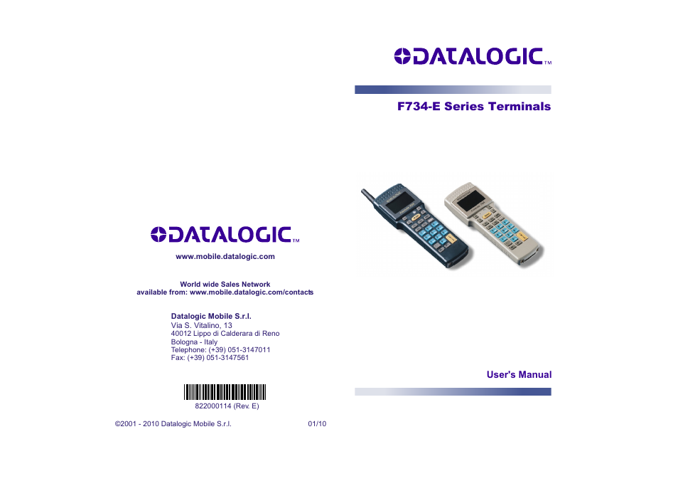 F734-e series terminals | Datalogic Scanning F734-E User Manual | Page 52 / 52