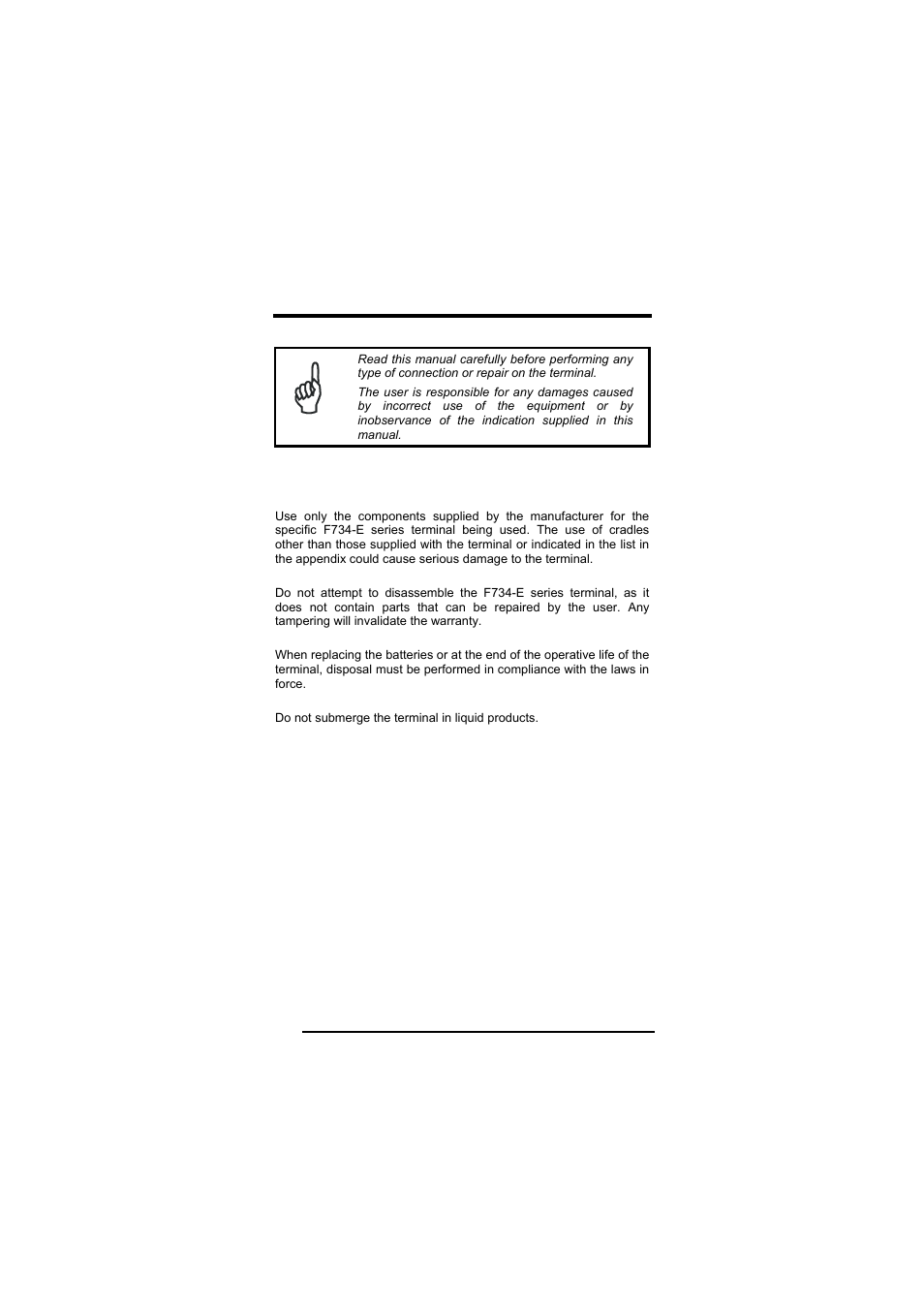 Safety regulations, General safety rules | Datalogic Scanning F734-E User Manual | Page 6 / 52