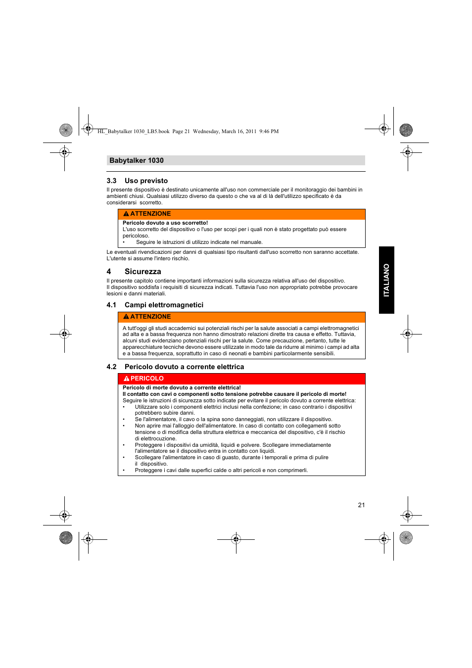 4sicurezza | Silvercrest BABYTALKER 1030 User Manual | Page 21 / 80