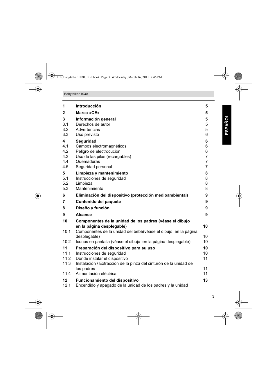 Silvercrest BABYTALKER 1030 User Manual | Page 3 / 80
