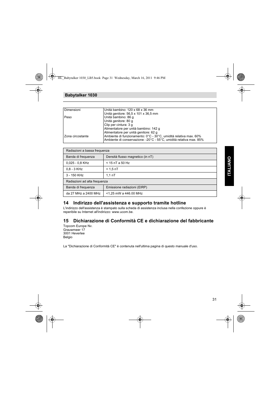 Silvercrest BABYTALKER 1030 User Manual | Page 31 / 80