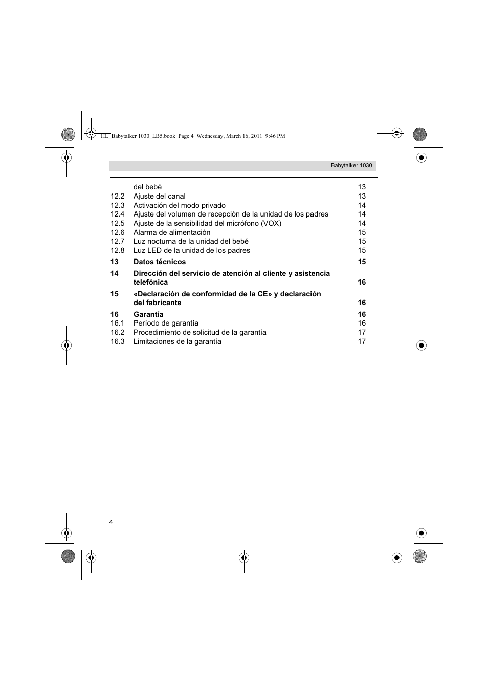 Silvercrest BABYTALKER 1030 User Manual | Page 4 / 80