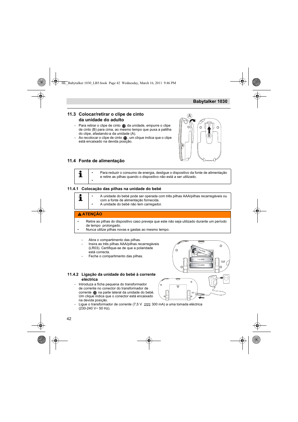 Babytalker 1030, 4 fonte de alimentação | Silvercrest BABYTALKER 1030 User Manual | Page 42 / 80